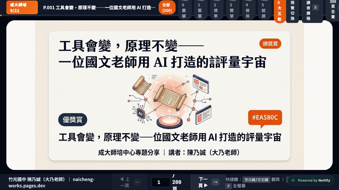 工具會變,原理不變・AI 評量宇宙畫面預覽